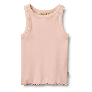 Trigo - Camiseta de tirantes acanalada de algodón orgánico Minka | Rosa pálido