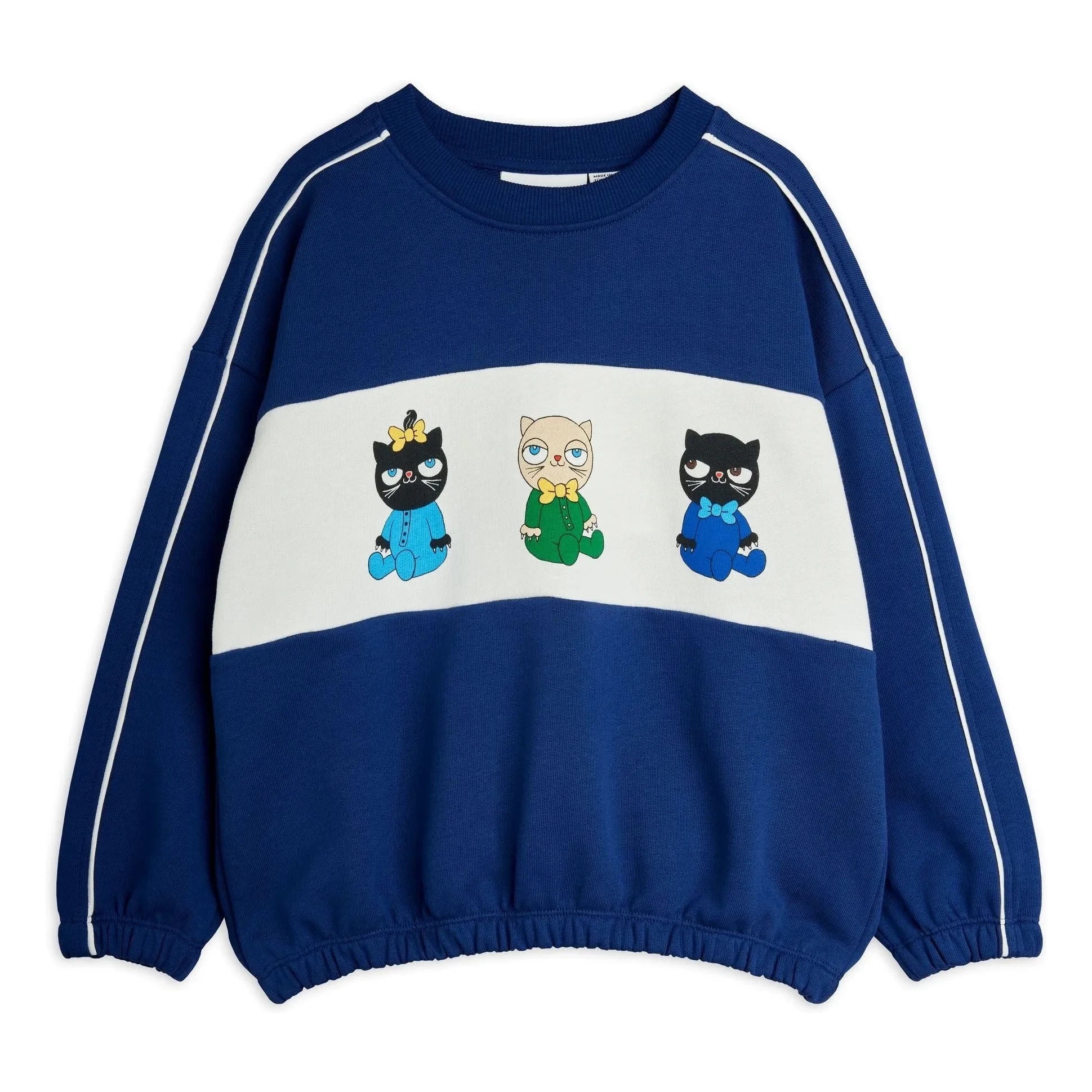 Mini Rodini - Sweatshirt de algodón orgánico con animales | Azul Oscuro