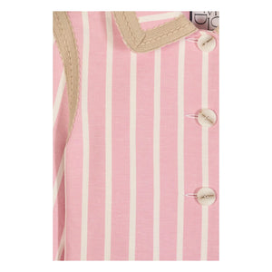 Maria de la Orden - Chaqueta a rayas de algodón Clover | Rosa