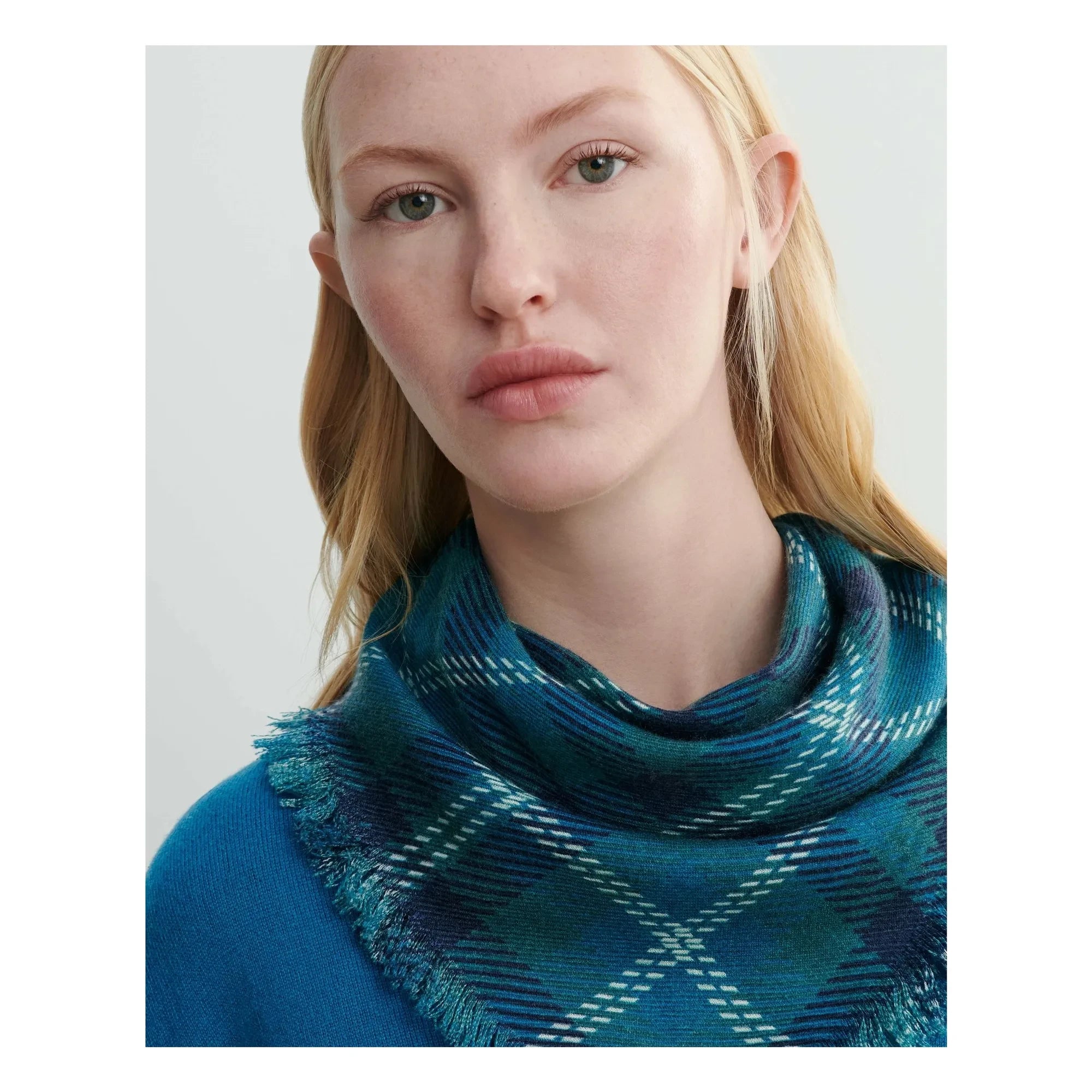 Bompard - Mini Carré Tartan Kaşmir Eşarp | Sedir Yeşili
