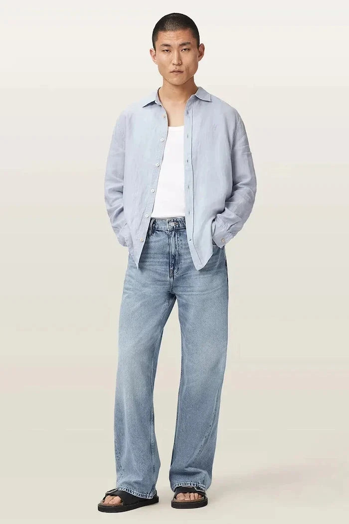 AllSaints camisa de lino para hombre LOOM