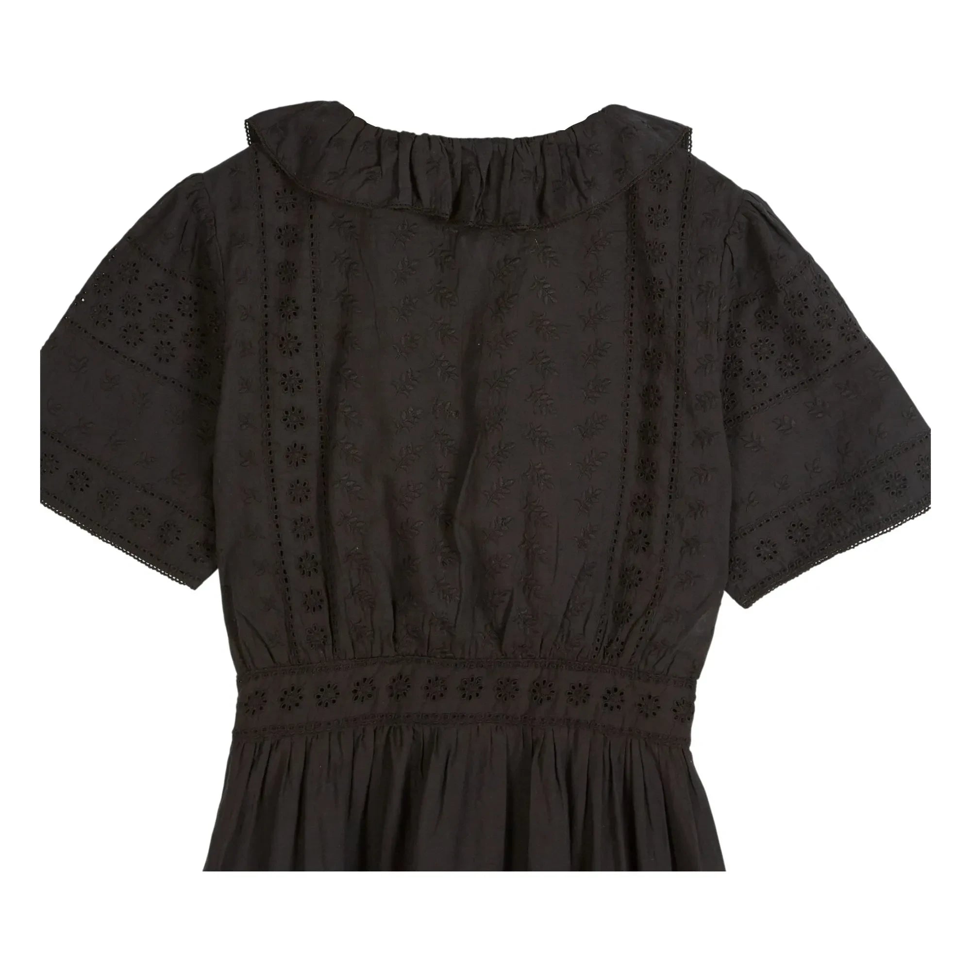 Emile et Ida - Vestido de algodón con bordado inglés | Negro