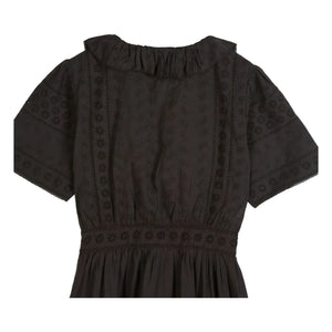 Emile et Ida - Vestido de algodón con bordado inglés | Negro