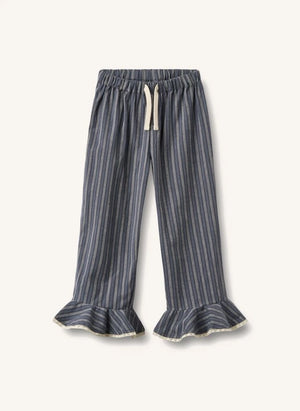 Wheat - Pijama de algodón orgánico a rayas | Gris azulado