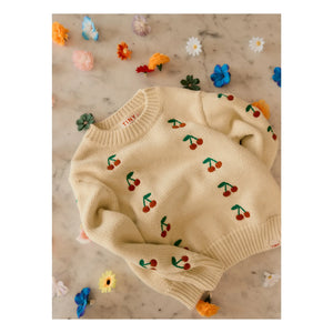 Tinycottons - Jersey Cereza | Amarillo pálido