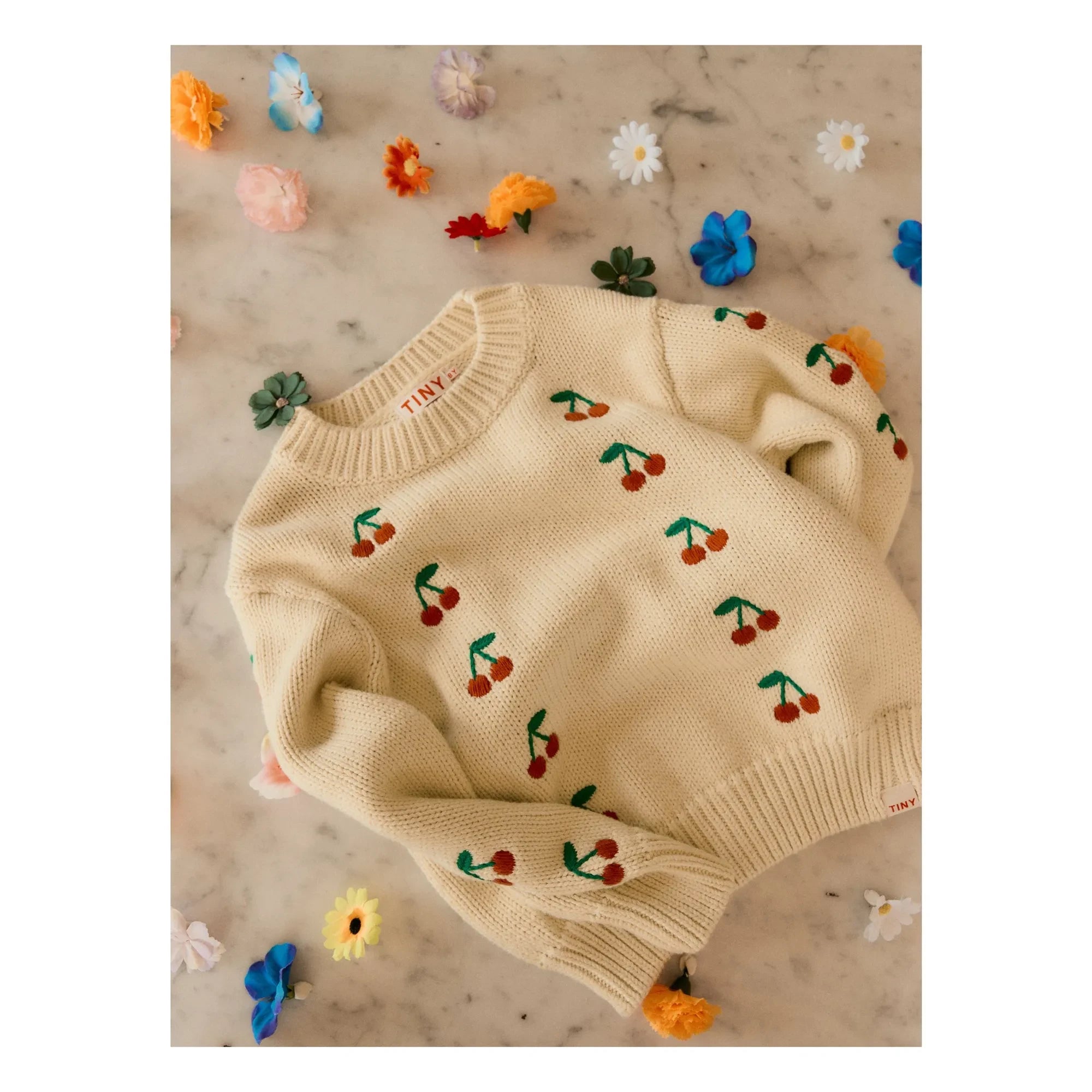 Tinycottons - Jersey Cereza | Amarillo pálido