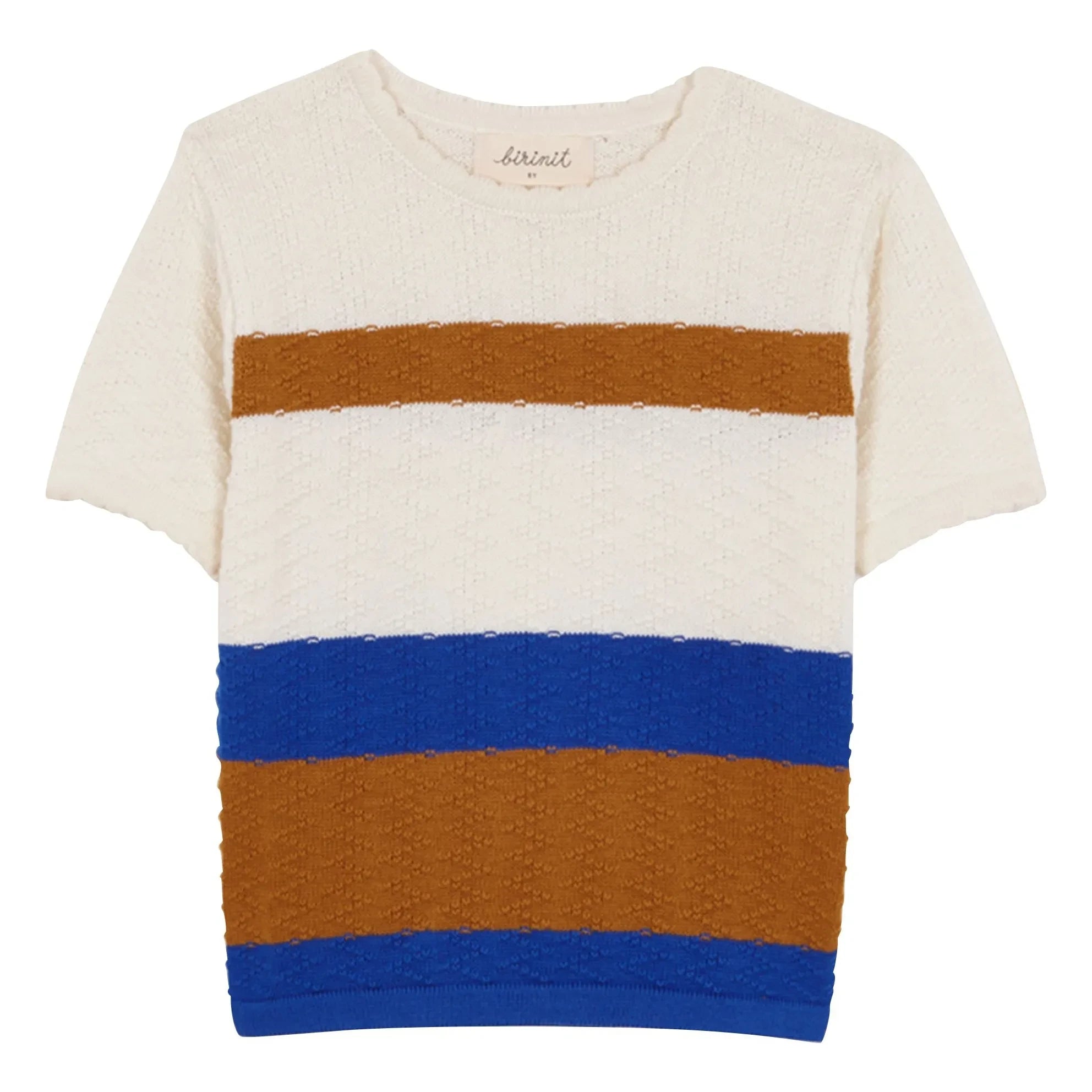 birinit - Camiseta Fina de Malla con Bloques de Color | Caramelo