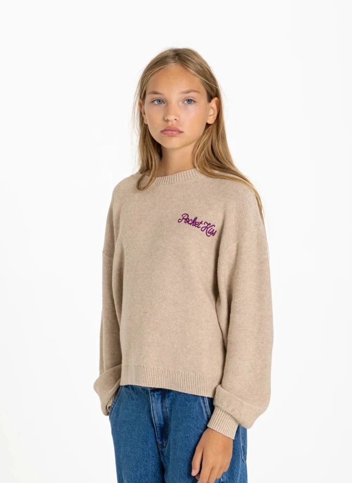 Smallable Kid - Shelly Pocket Kiss Suéter de Lana | Crema