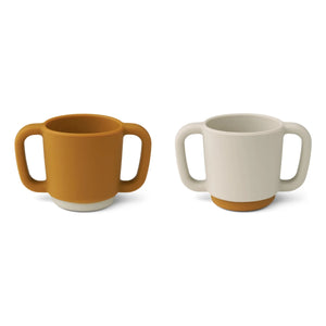 Liewood - Vasos de silicona Alicia para aprender - Juego de 2 | Caramelo