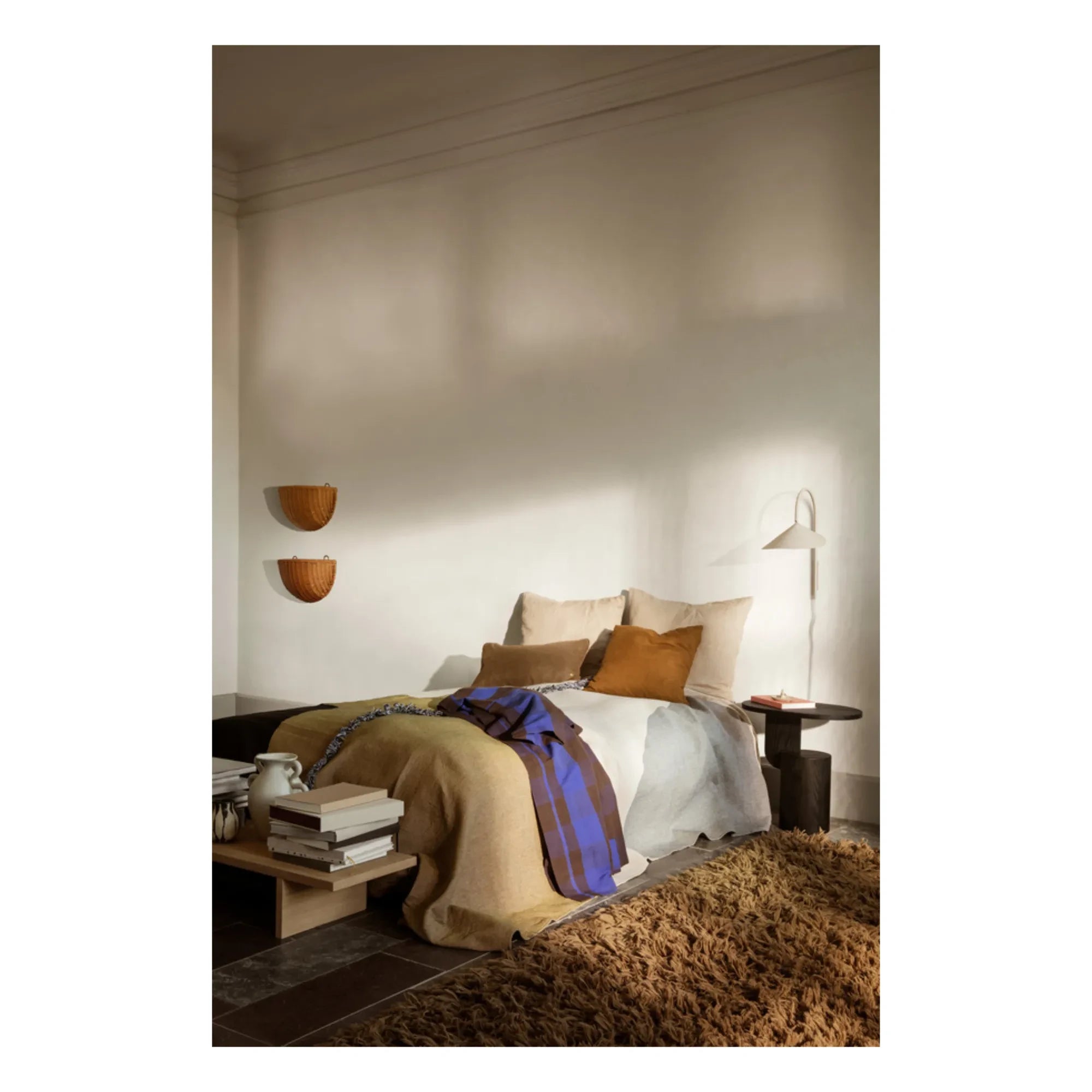 Ferm Living Kids - Cestas de pared de ratán - Juego de 2