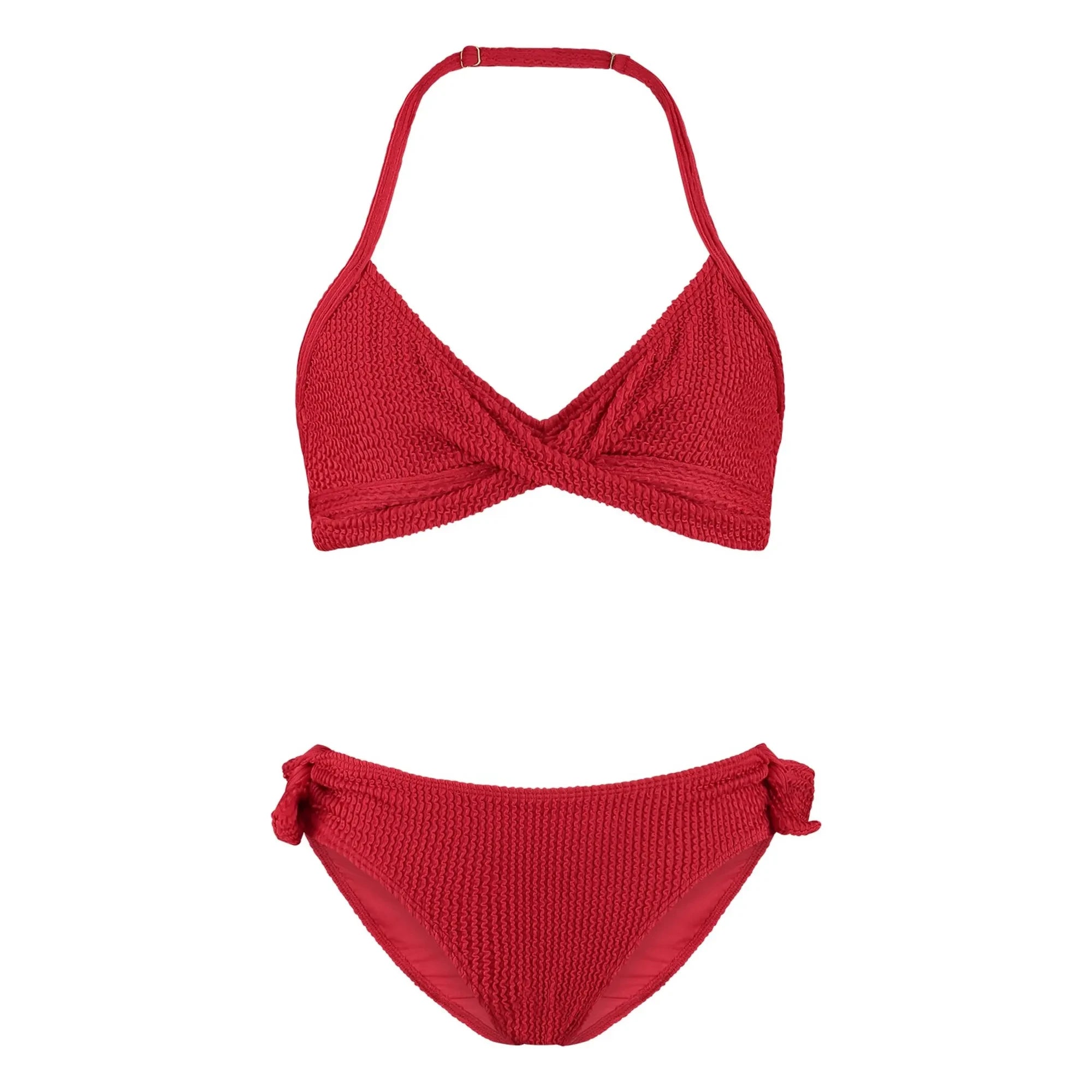 Beachlife - Bañador cruzado acanalado | Rojo