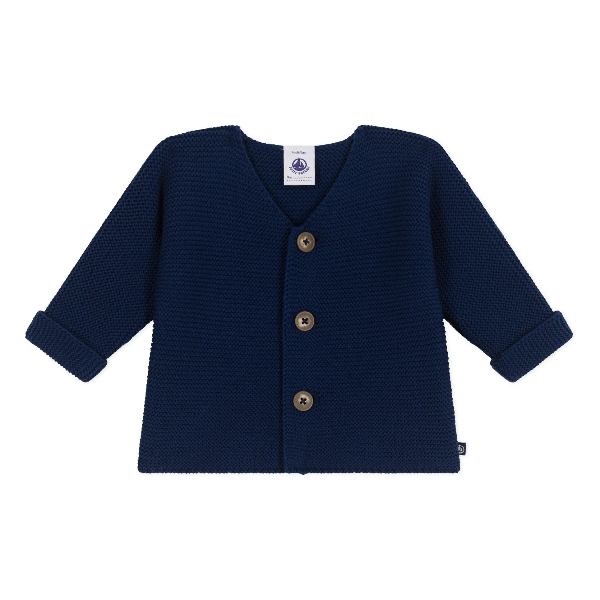 Petit Bateau - Cárdigan de algodón orgánico Barby | Azul marino