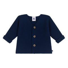 Petit Bateau - Cárdigan de algodón orgánico Barby | Azul marino