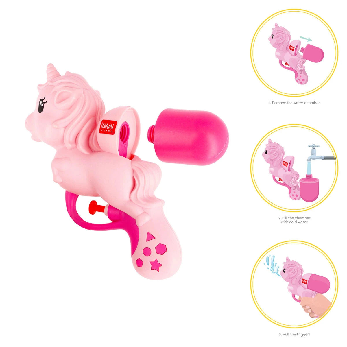 Legami - Pistola de Agua Unicornio para Niños - Pistola de Agua