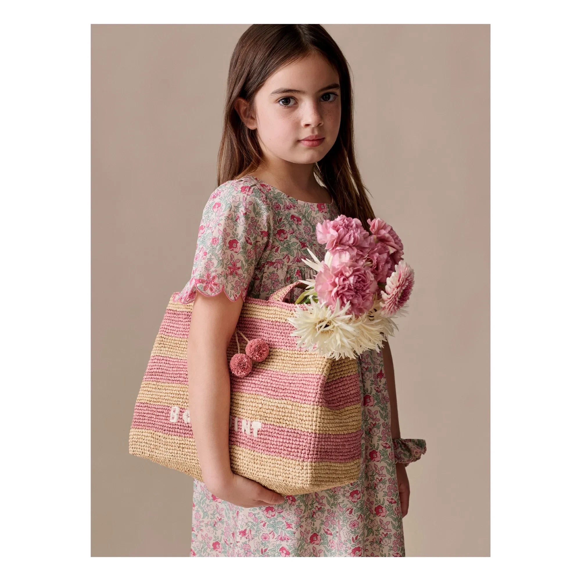 Bonpoint - Vestido con volantes de algodón orgánico Lysiane Fleurie | Rosa