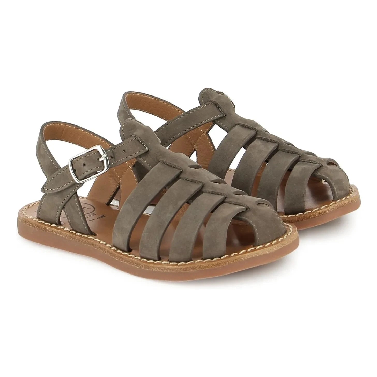 Pom d'Api - Sandalias Beach-Stitch Dad Nubuck | Caqui
