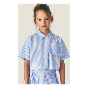 Mipounet - Camisa corta de rayas Sia | Azul claro