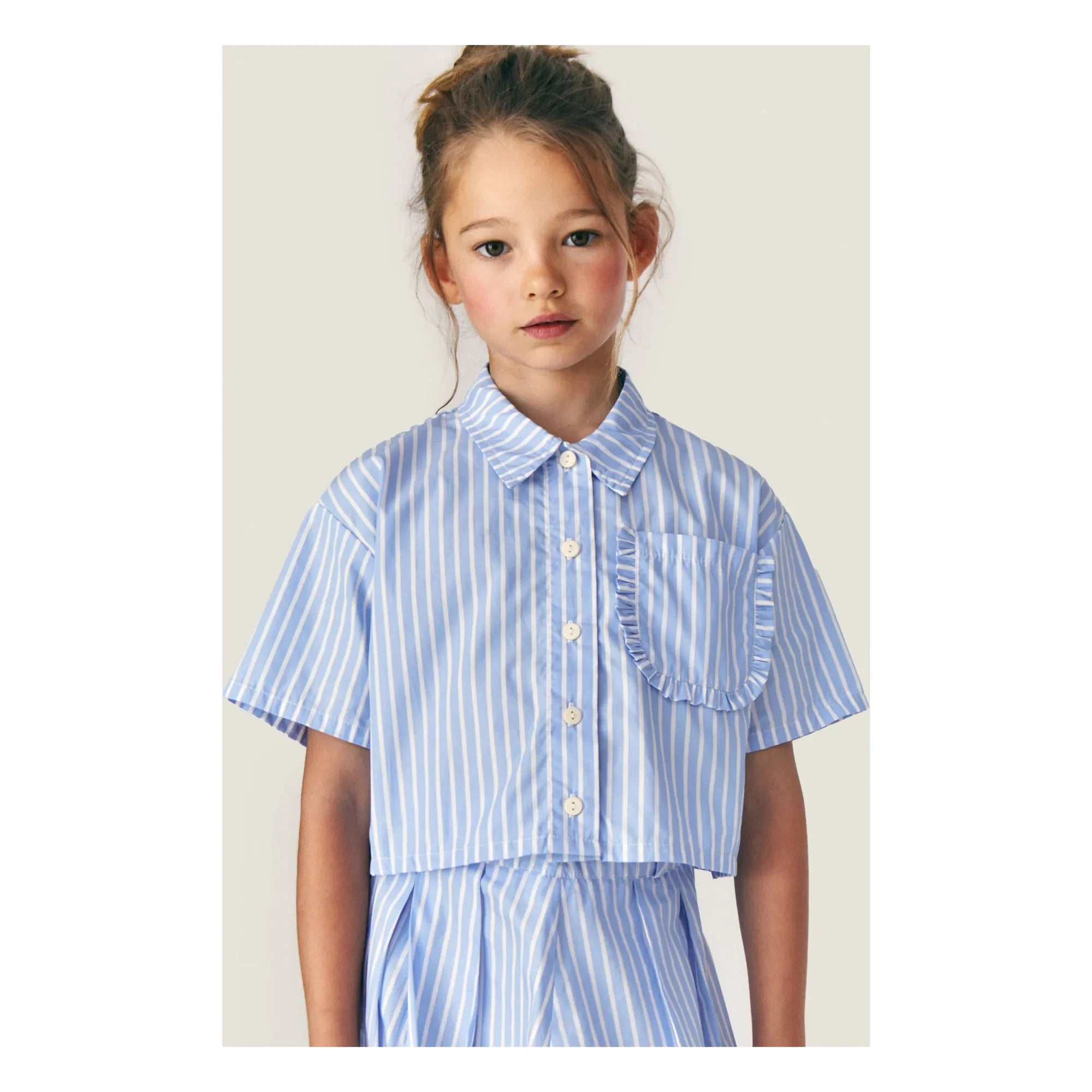 Mipounet - Camisa corta de rayas Sia | Azul claro