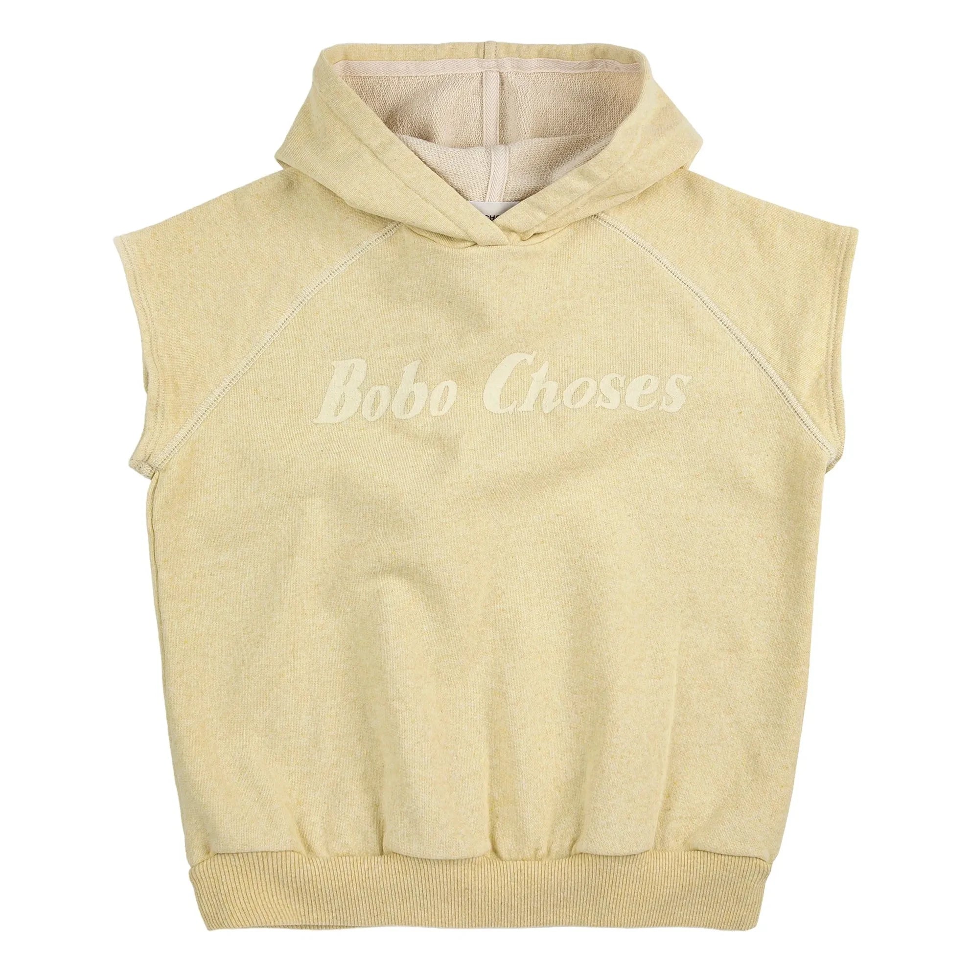 Bobo Choses - Bobo Choses Sudadera Amarilla Sin Mangas con Capucha de Algodón Orgánico