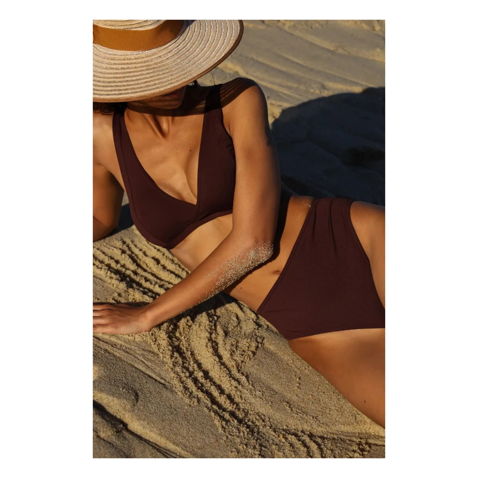Anja Paris - Top de bikini L'Exquis | Marrón oscuro