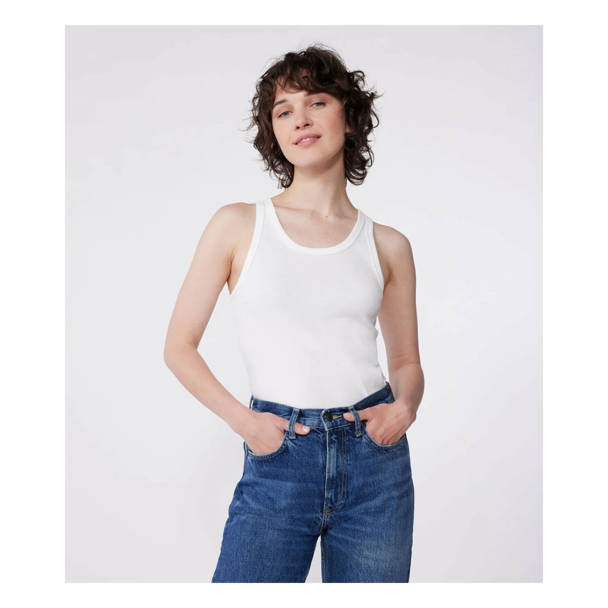Petit Bateau - Camiseta sin mangas de algodón orgánico | Blanco