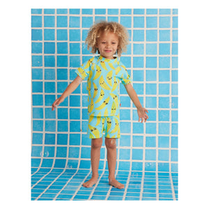 Halcyon Nights - Bañador de fibra reciclada con estampado de plátanos | Turquesa