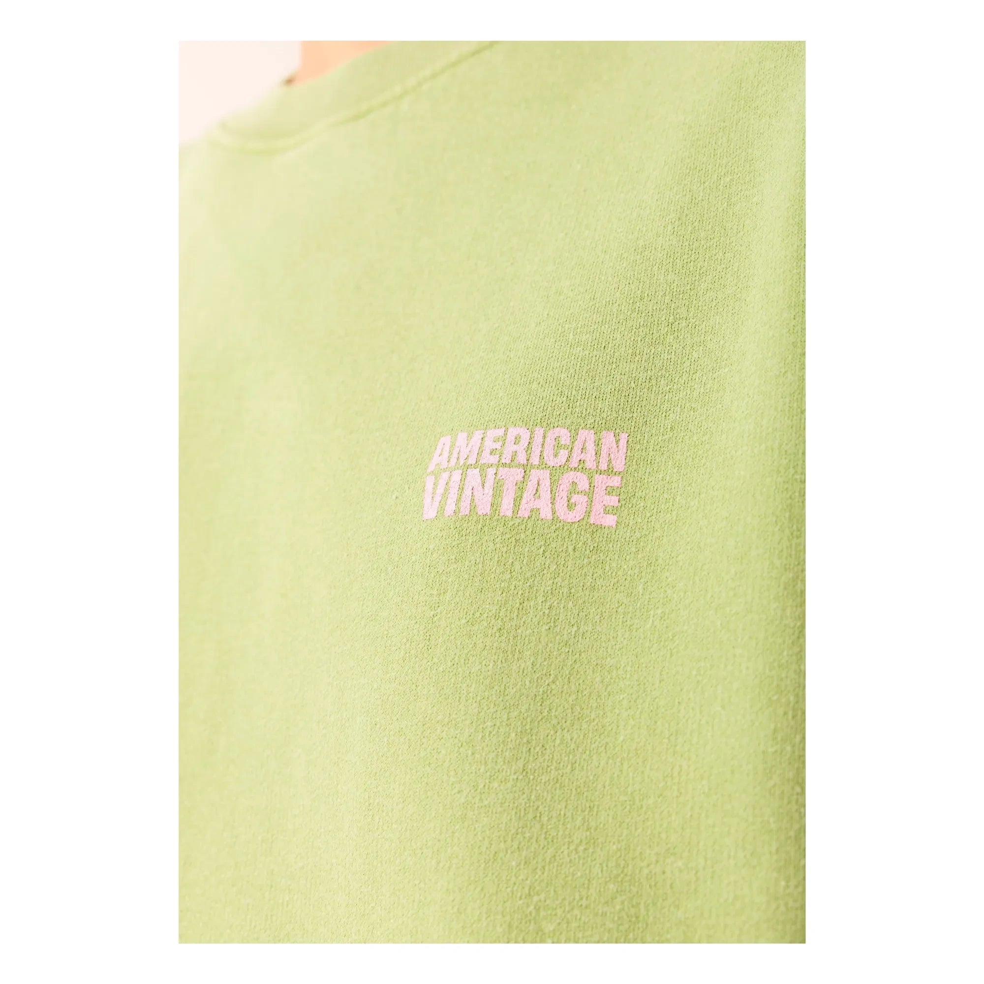 American Vintage - Sudadera Plizzy de algodón | Verde pálido
