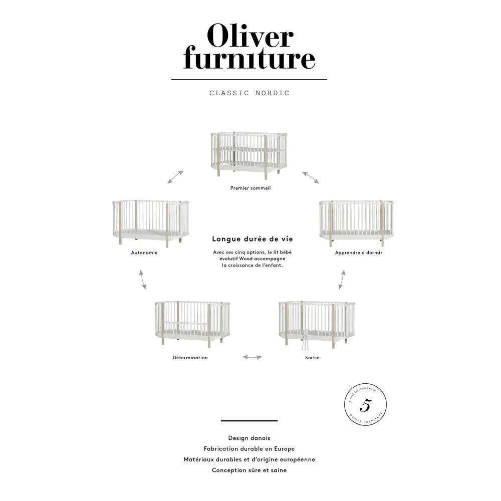 Oliver Furniture - Cama Extensible de Madera - 70 x 140 cm - Roble