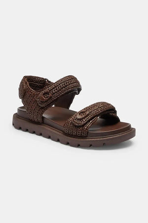 Sandalias Planas de Piel Raffia Brynn para Mujer de Coach