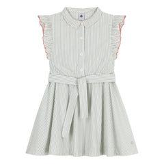 Petit Bateau - Vestido de popelín de algodón orgánico Blotilde | Blanco