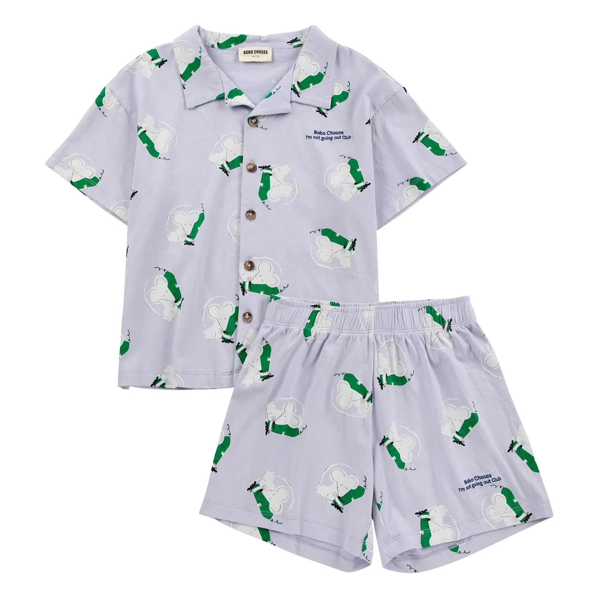 Bobo Choses - Conjunto de camiseta y pantalón corto de ratones de algodón orgánico | Morado