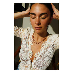Ivarene - Collar Harper Damla y Boncuk | Jaspe Rojo