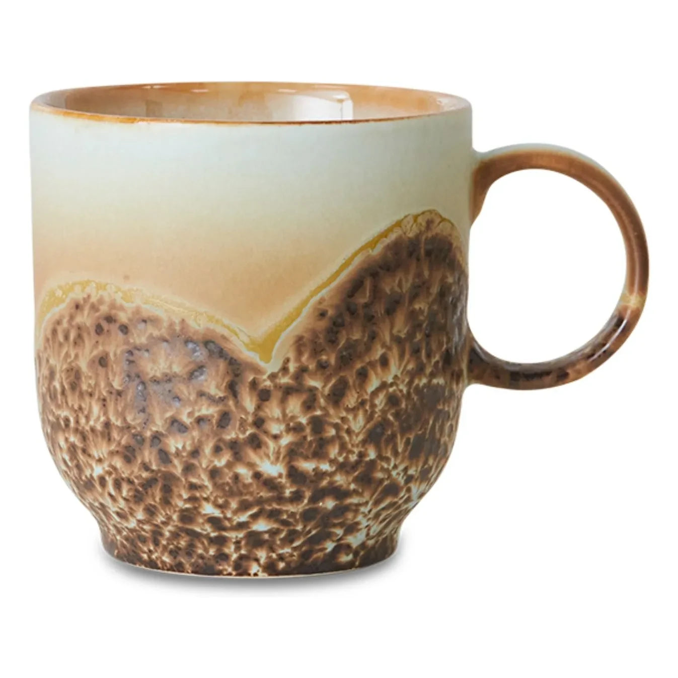 HKliving - Taza de café de cerámica de gres | Marrón