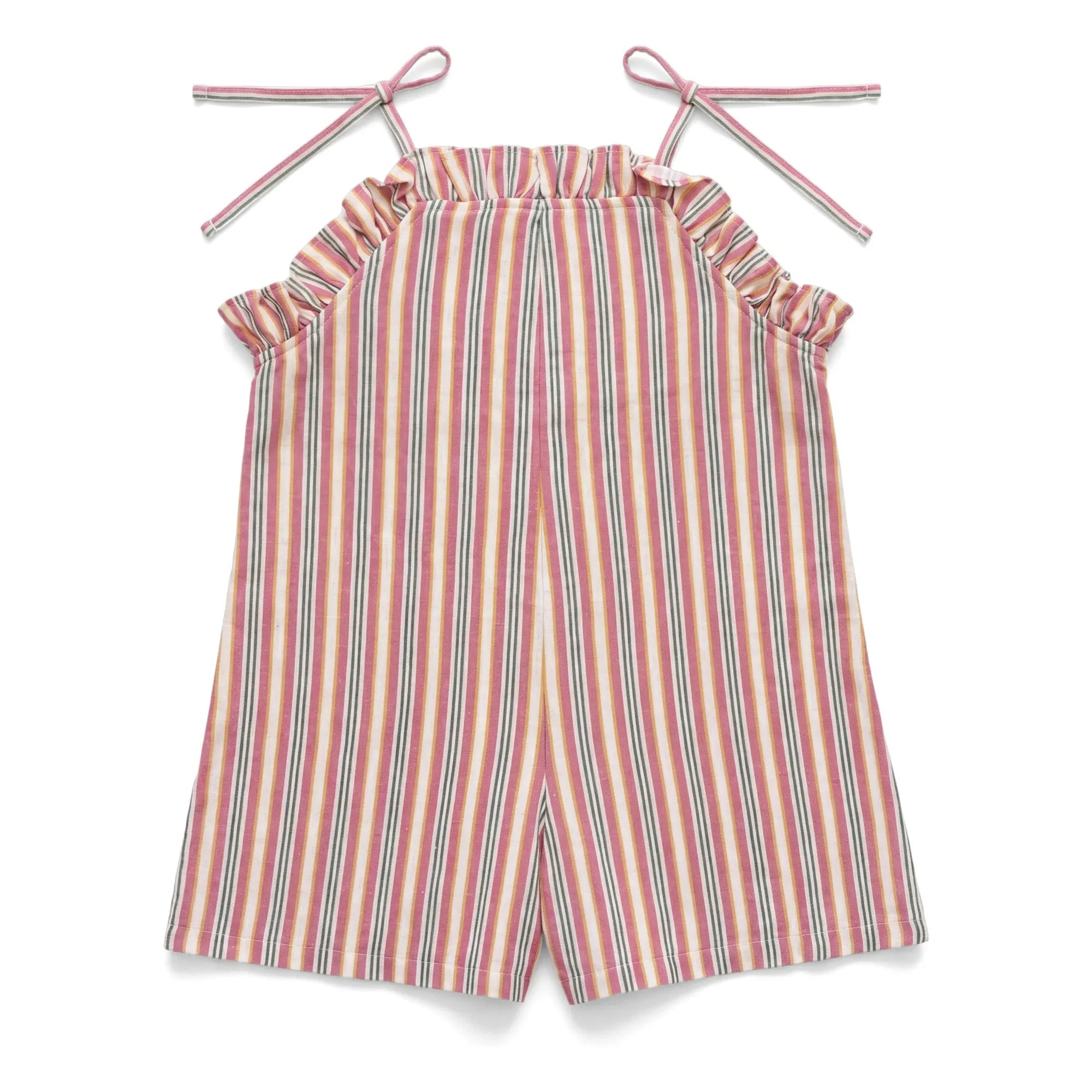 Babe & Tess - Jane Mono de Lino con Volantes | Crudo