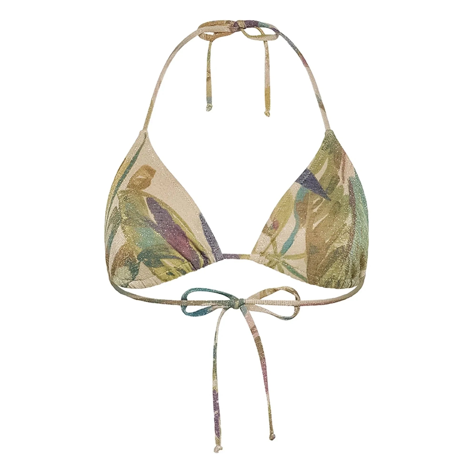 Momoni - Parte de Arriba de Bikini Metalizado Estampado Azul Marino | Azul