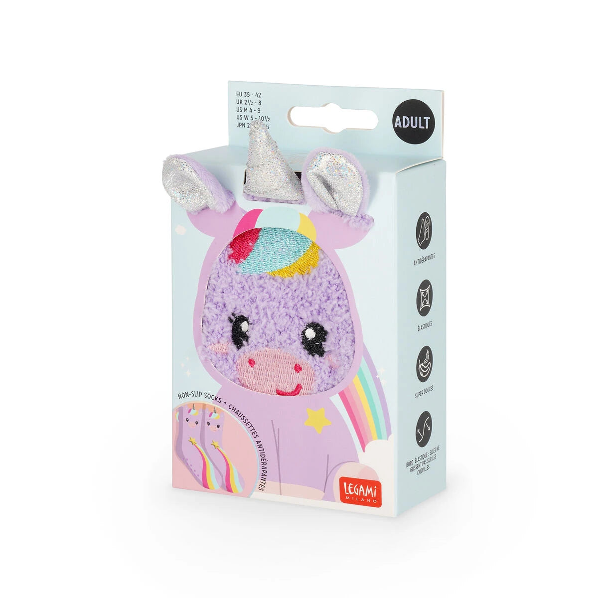 Legami - Calcetines Antideslizantes de Unicornio para Adultos - ¡Un Ajuste Perfecto!