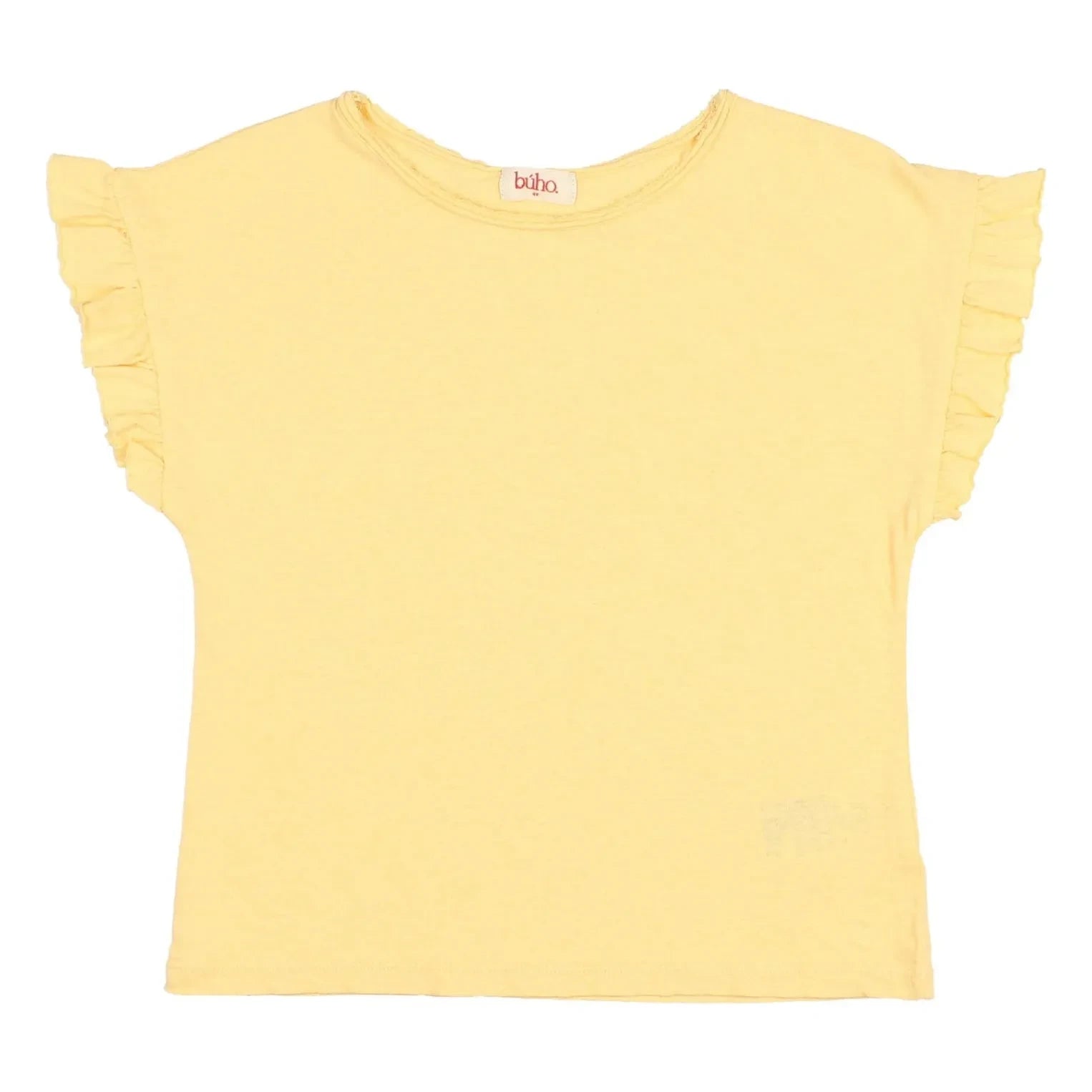Búho - Camiseta de lino con volantes | Amarillo