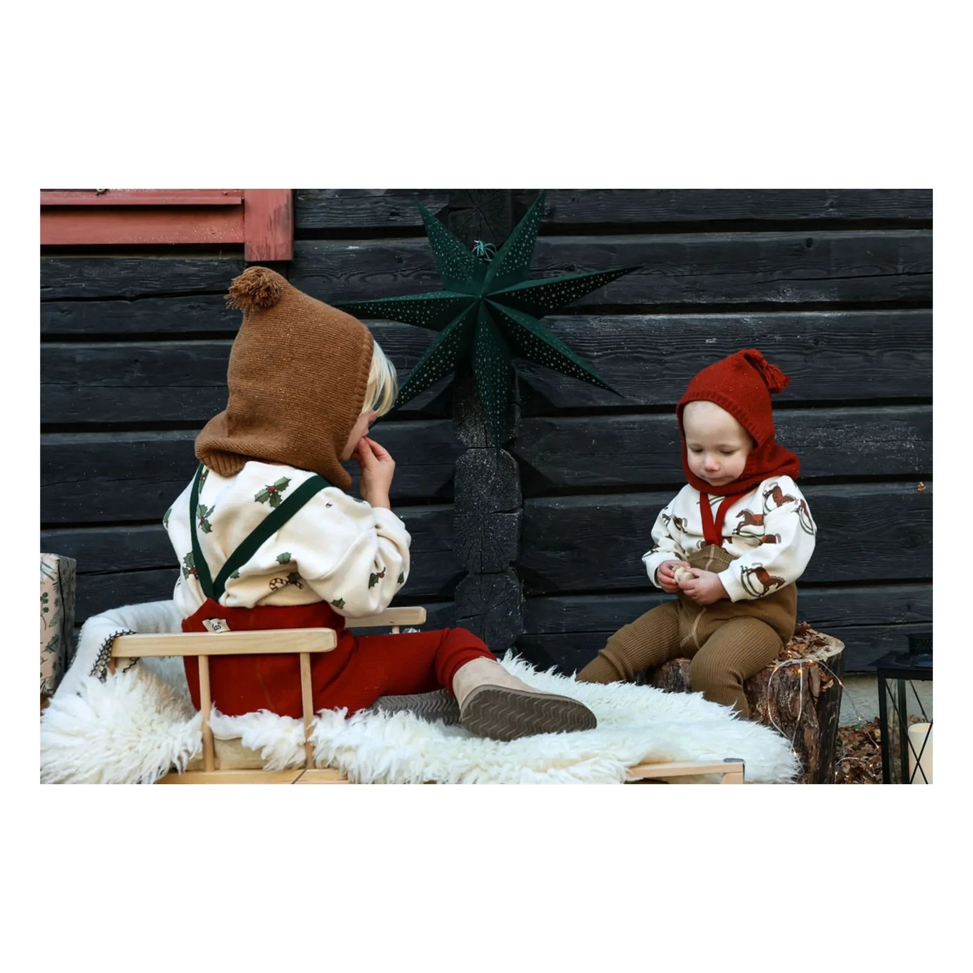 Silly Silas - Medias de algodón orgánico de Navidad | Verde Oliva