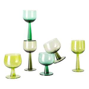 HKliving - Vasos con asa de esmeralda - Juego de 4 | Verde