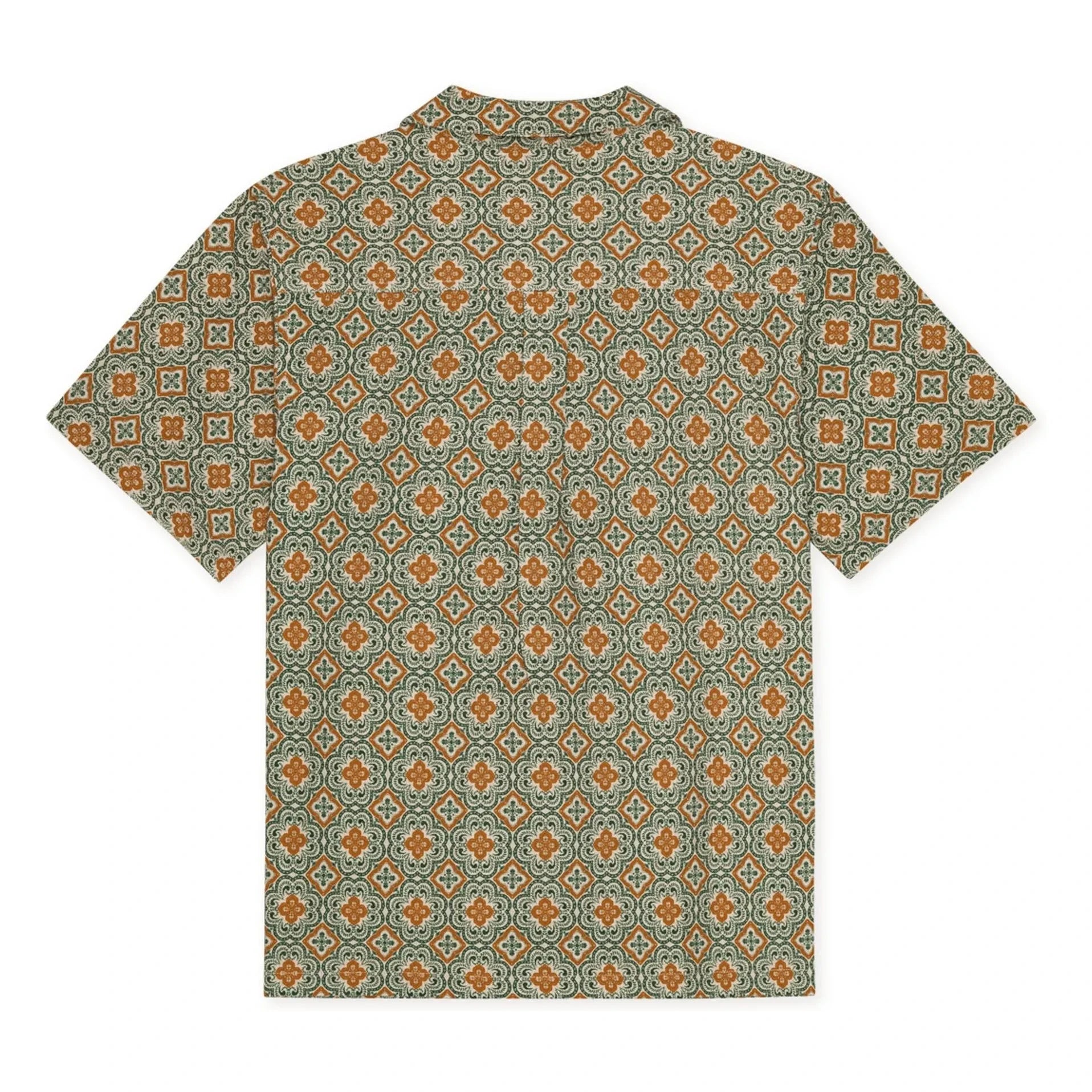 Les Deux - Camisa de manga corta de algodón orgánico Lukas Arabesque | Arcilla verde