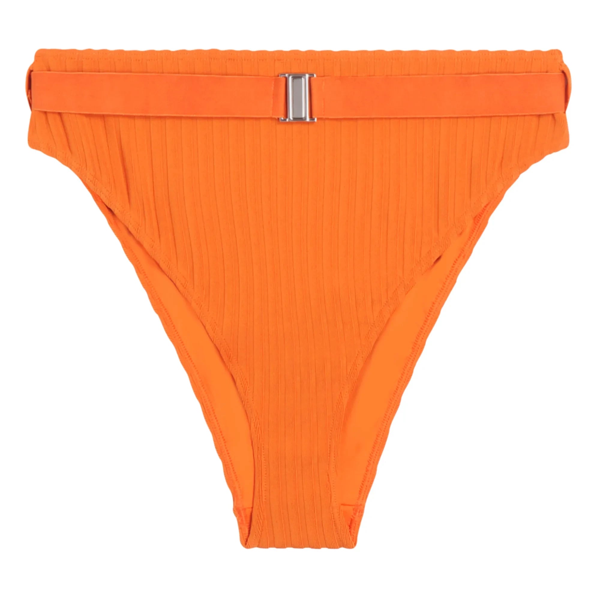 Icone - Sergio Pantalón de chándal de canalé de talle alto | Naranja