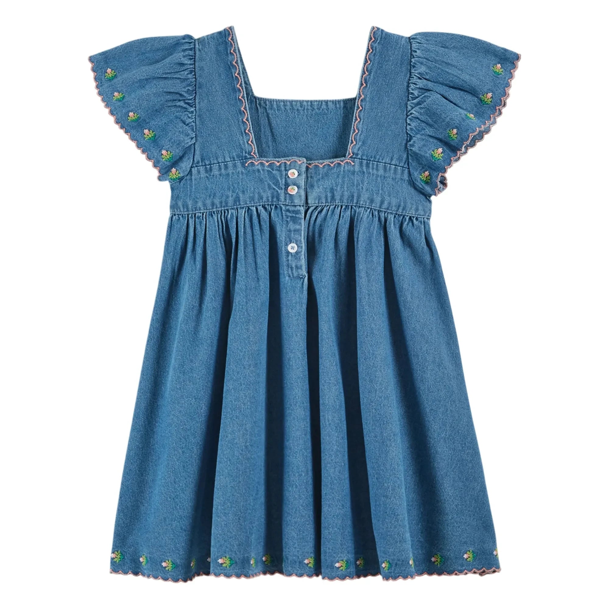 Emile et Ida - Vestido vaquero bordado | Azul