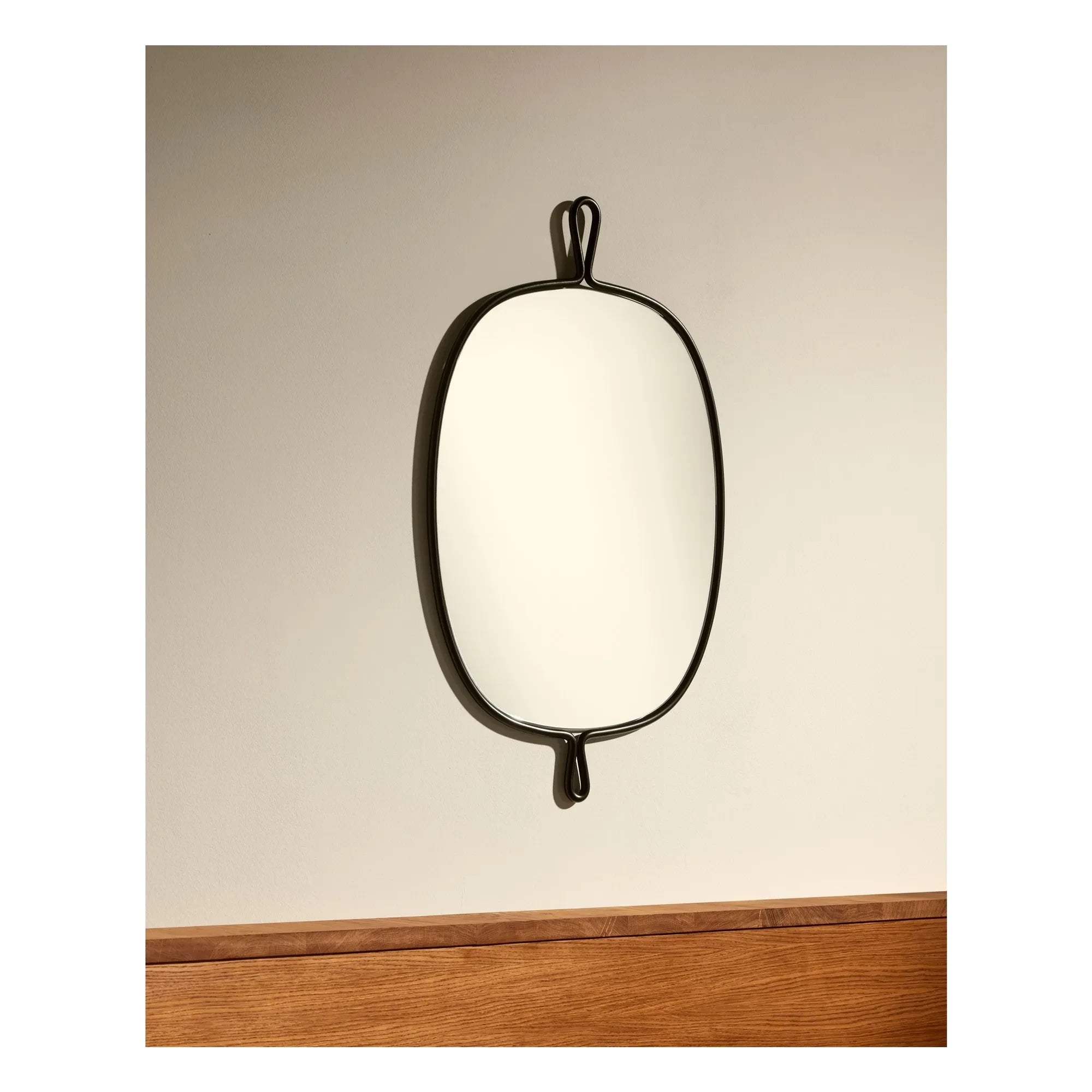 Maison Sarah Lavoine - Espejo Arpège de acero inoxidable cepillado | Negro