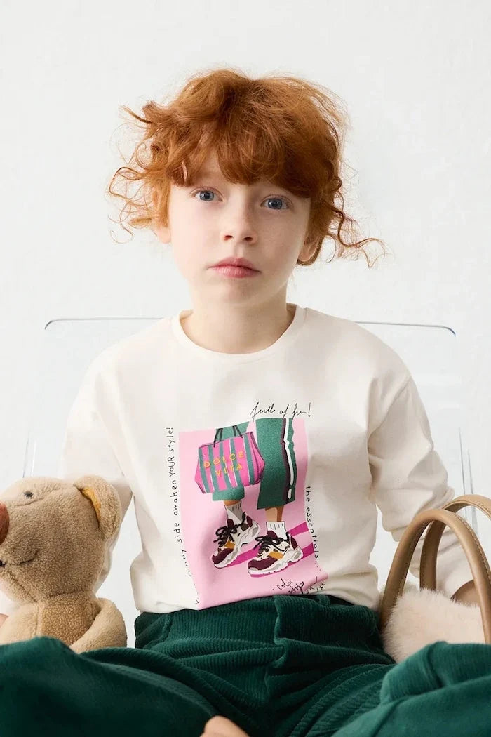 Blusa de manga larga de algodón para niños Mayoral