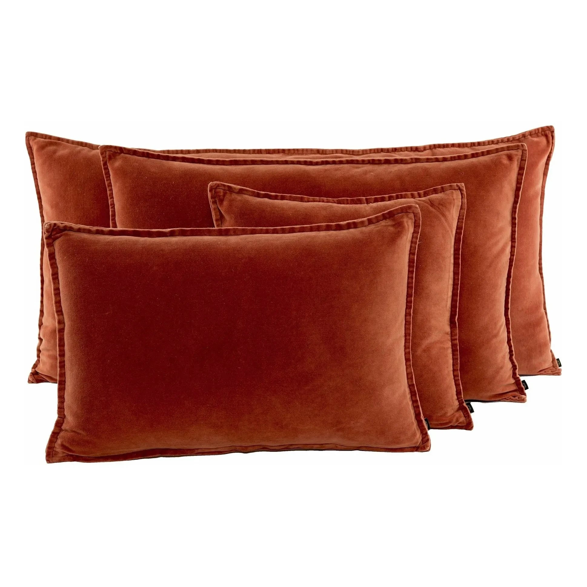 Haomy - Funda de cojín de terciopelo Manhattan | Rojo ladrillo