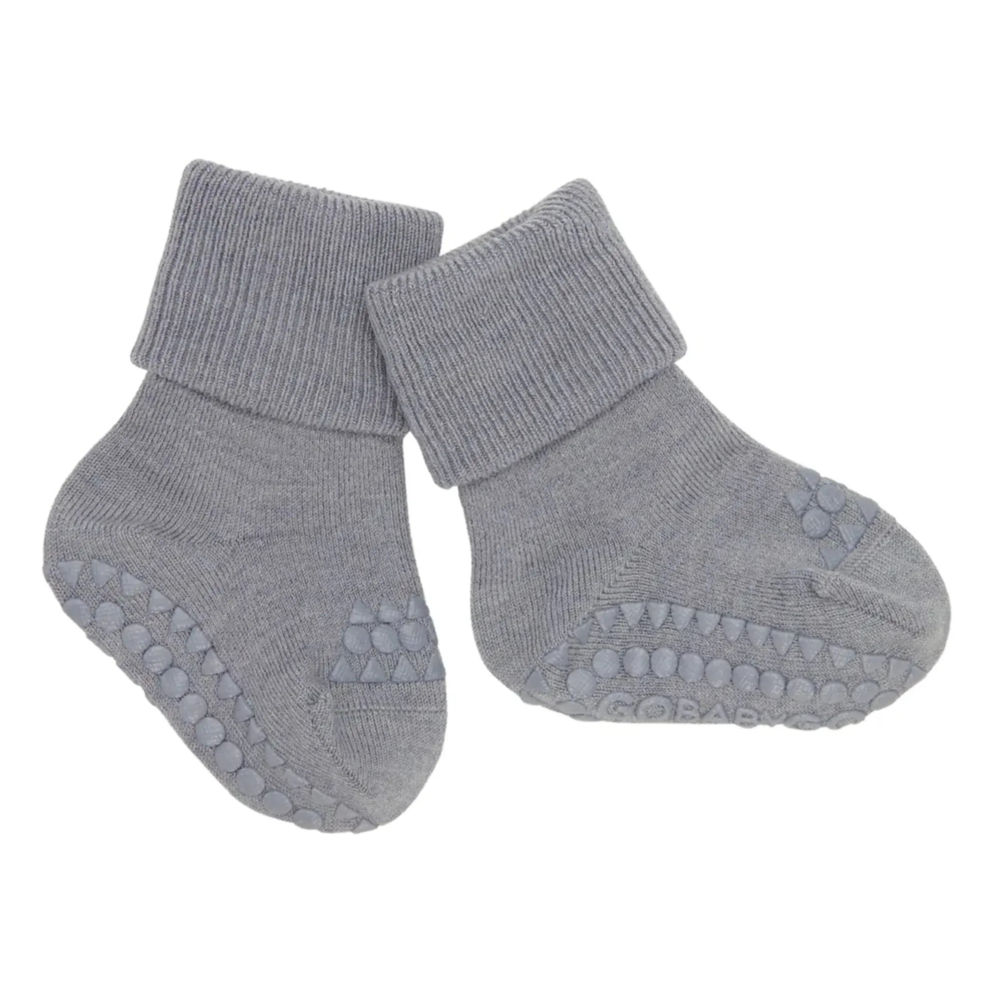 GOBABYGO - Calcetines Antideslizantes de Lana Merino | Gris