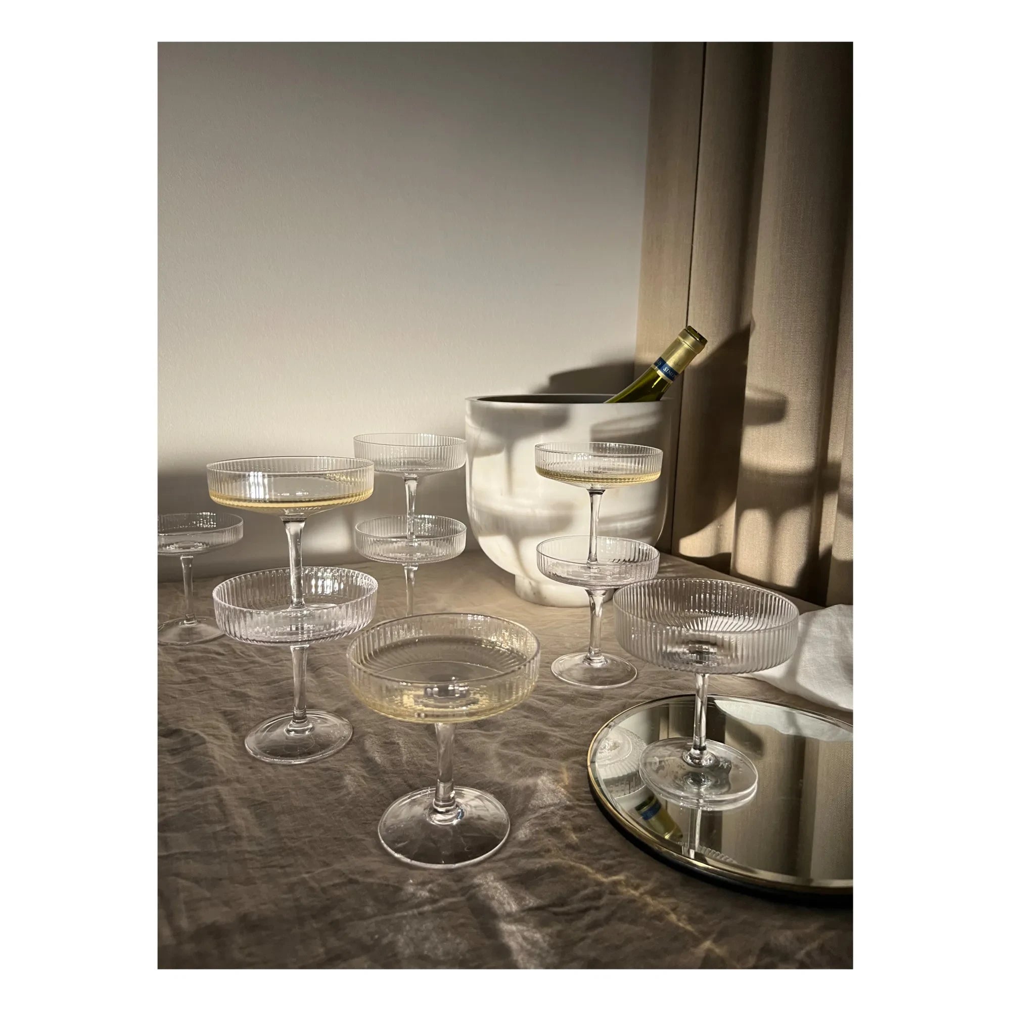Ferm Living - Copas de champán Ripple - Juego de 2