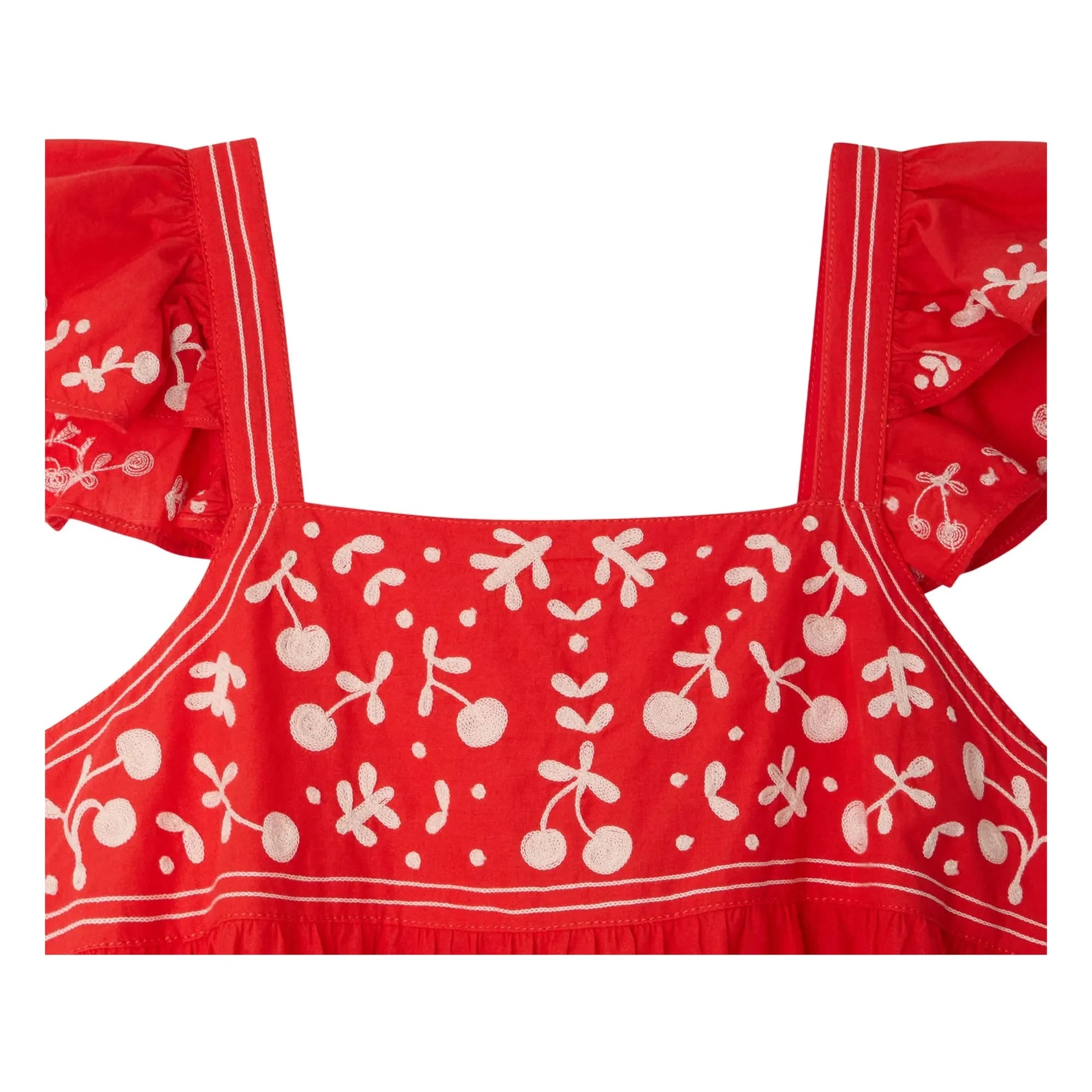 Bonpoint - Vestido de algodón orgánico Cora | Rojo amapola