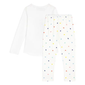 Petit Bateau - Pijama con estampado de gatos de algodón orgánico | Blanco