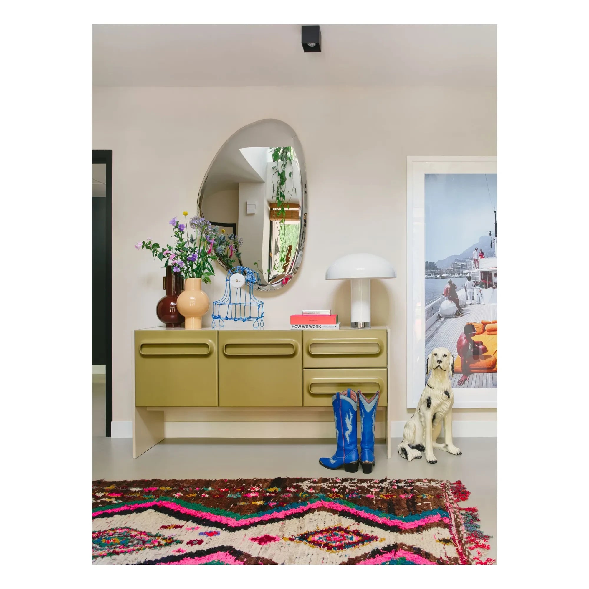 HKliving - Salon masa lambası | Krem